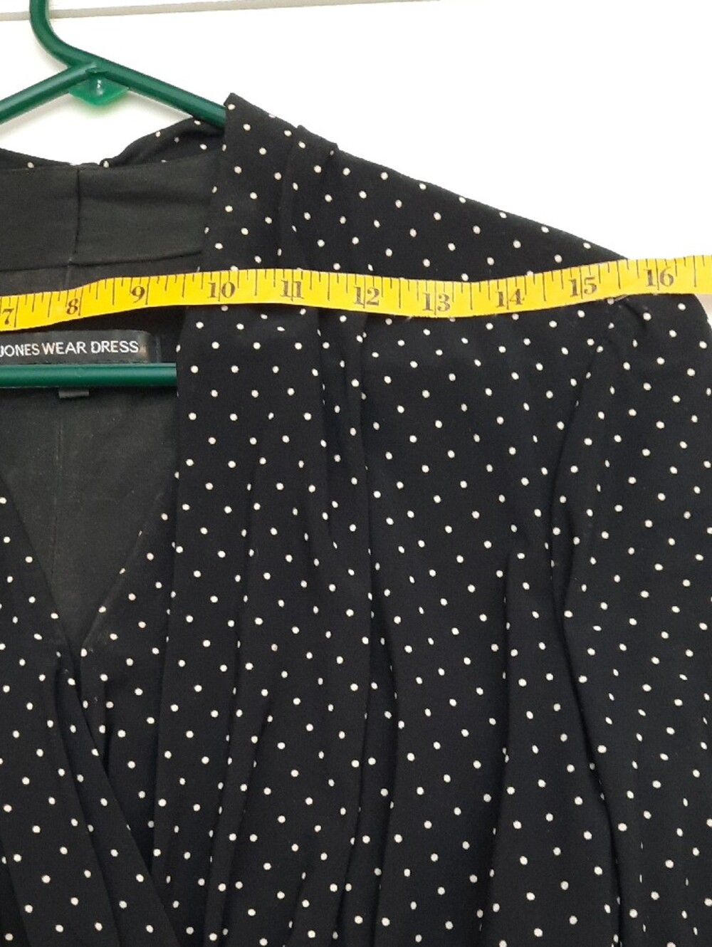 Jones New York Black Dress with White Polka Dots - Size 12 - Picture 5 of 10